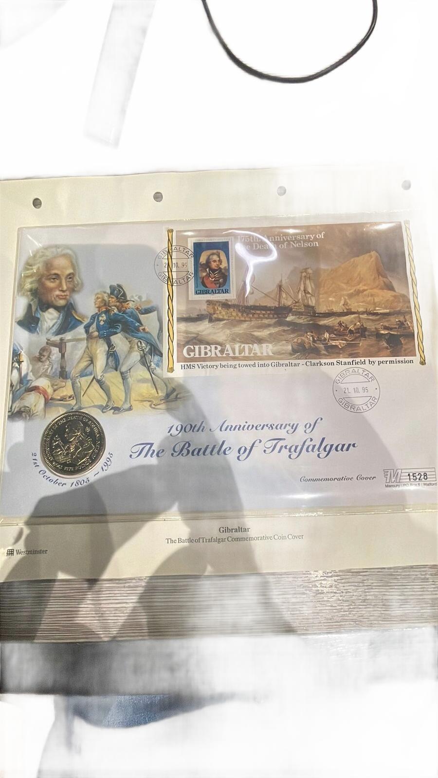 Gibraltar 190th Anniversary Battle of Trafalgar Commemorative Coin Cover 1995
