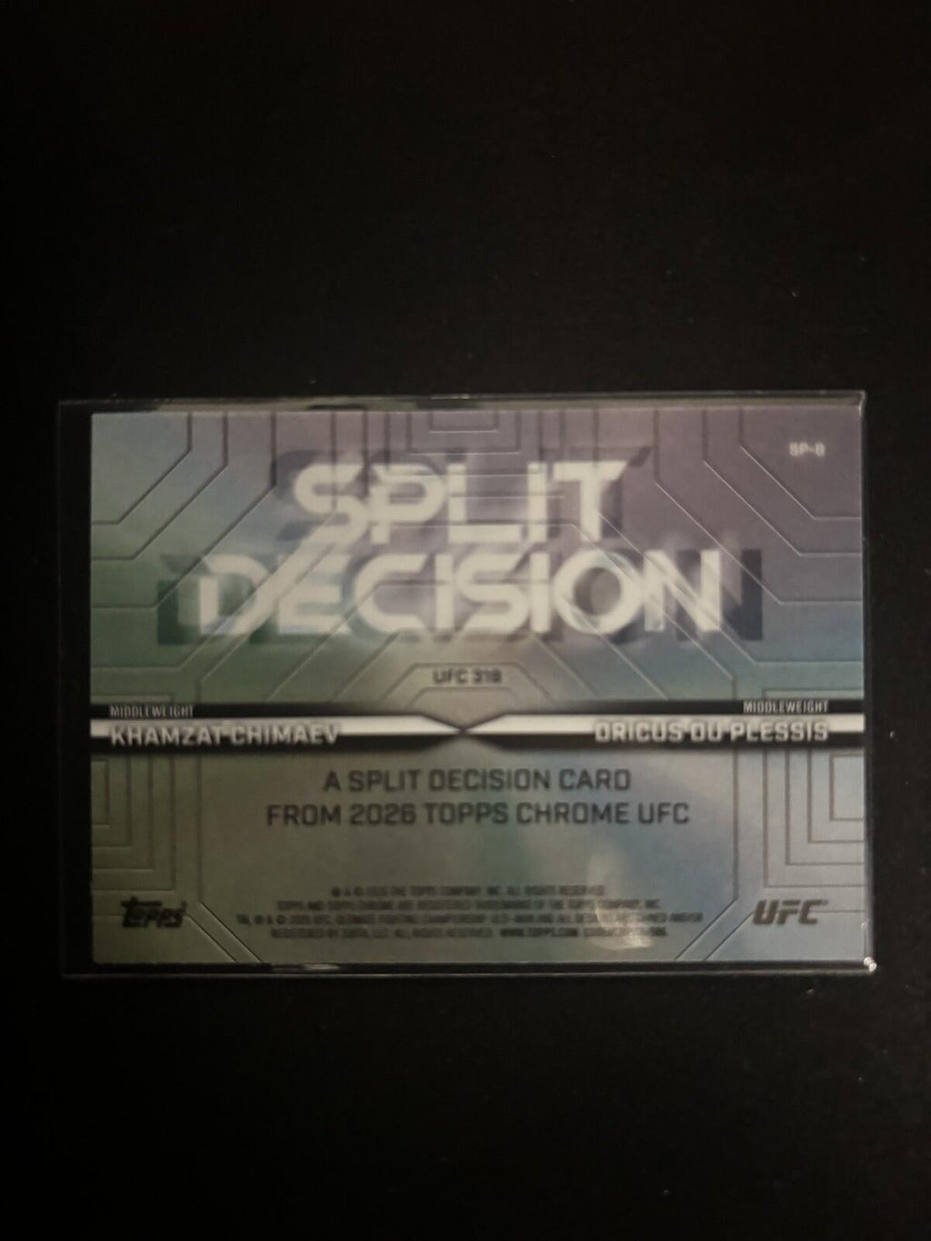 2026 Topps Chrome UFC SPLIT DECISION CARD KHAMZAT CHIMAEV & DU PLESSIS - SP-8