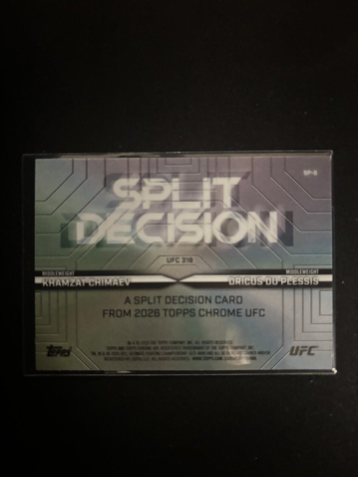 2026 Topps Chrome UFC SPLIT DECISION CARD KHAMZAT CHIMAEV & DU PLESSIS - SP-8