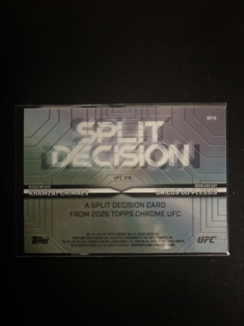 2026 Topps Chrome UFC SPLIT DECISION CARD KHAMZAT CHIMAEV & DU PLESSIS - SP-8