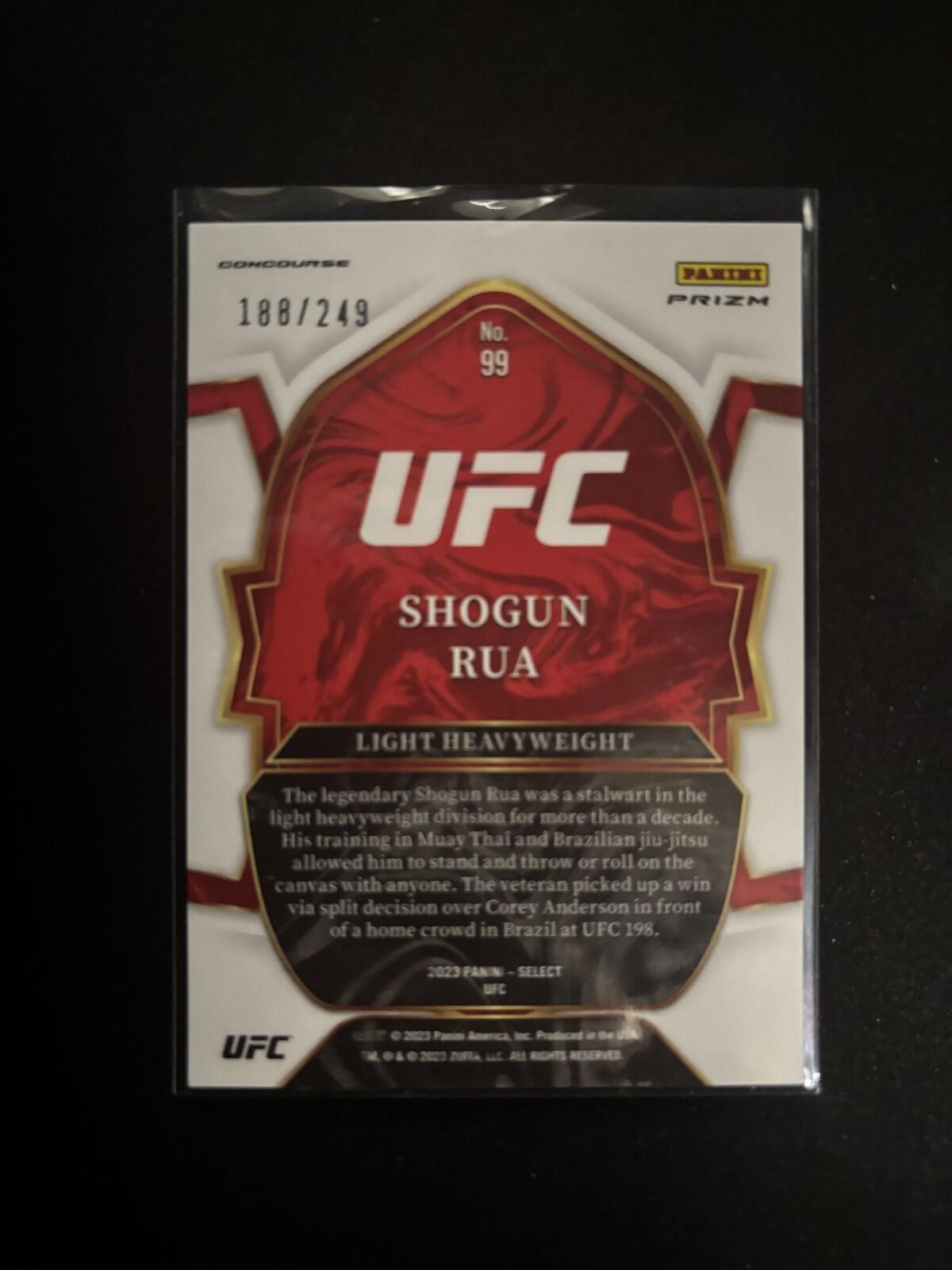 Shogun Rua Light Blue Prizms Panini Select UFC - 99 NM - 188/249