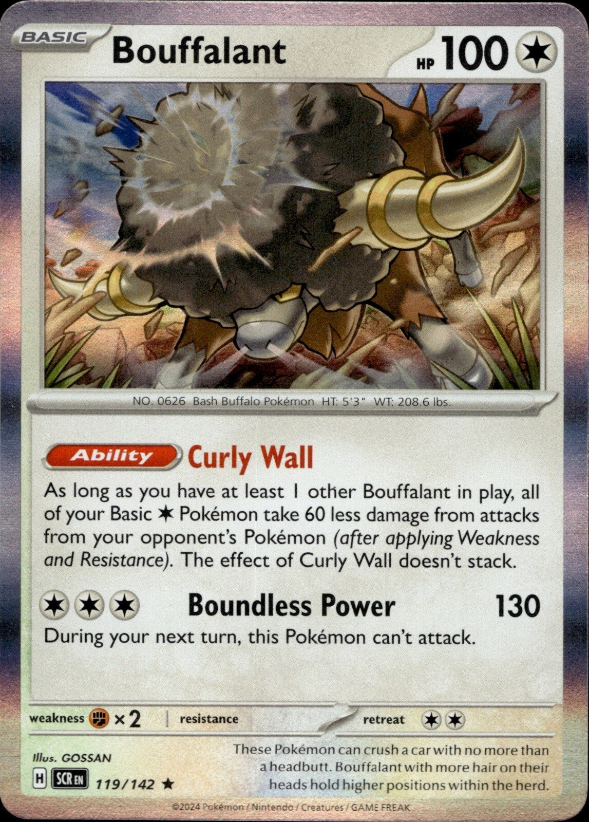 Bouffalant Holo Rare SV07: Stellar Crown 119/142 NM