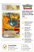 2019 Hidden Fates Moltres & Zapdos & Articuno GX Ultra Rare #44 Beckett 9.5 Gem