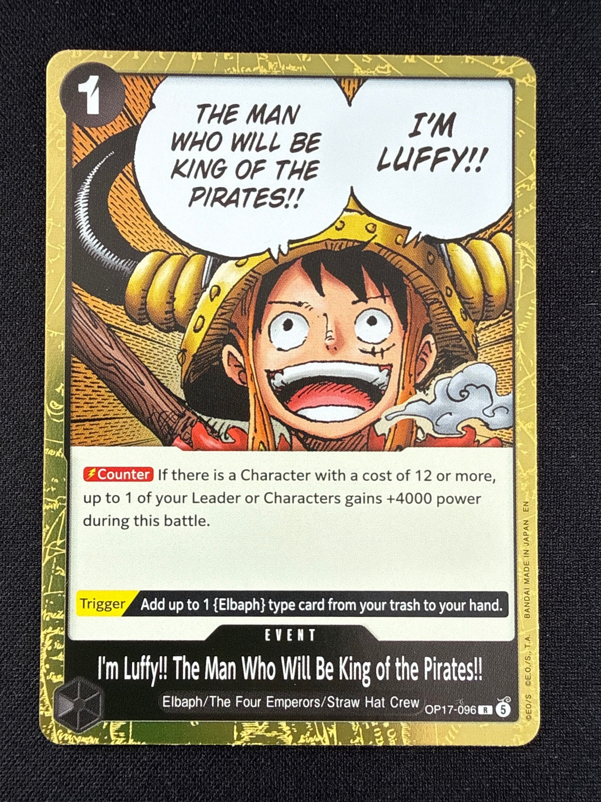 ONE PIECE I'm Luffy!! The Man Who Will Be King of the Pirates!! (OP17-096)