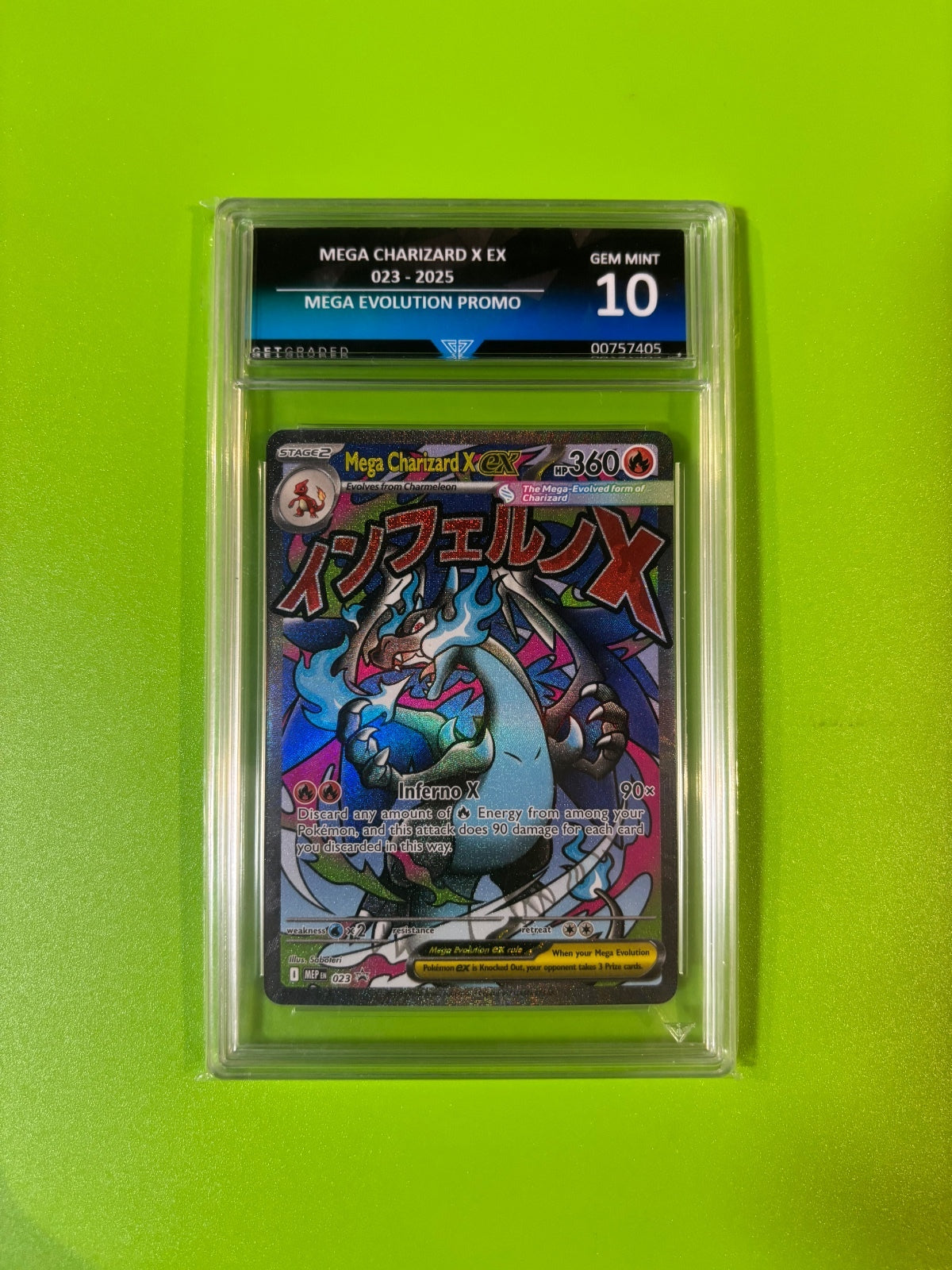 Mega Charizard X EX 023/025 Mega Evolution Promo Pokémon Card - Graded GEM MINT