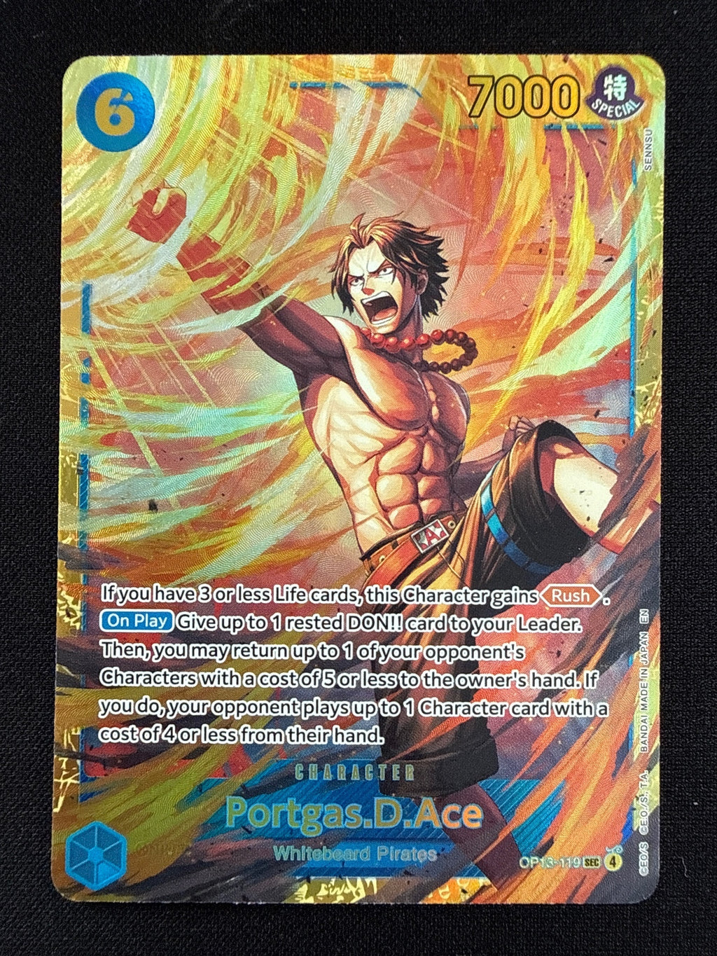 One Piece Card Game Portgas D. Ace Character Card
