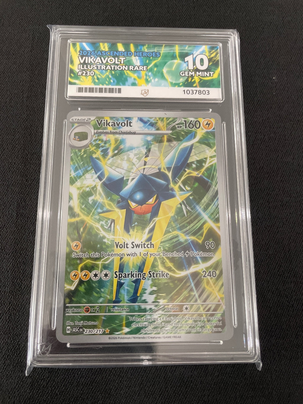 2023 Ascended Heroes Vikavolt Illustration Rare #230 Pokémon Card GEM MINT 10 Gr