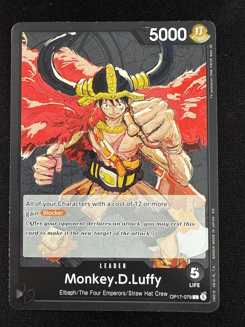 One Piece Card Game Monkey.D. Luffy Leader Card OP17-079