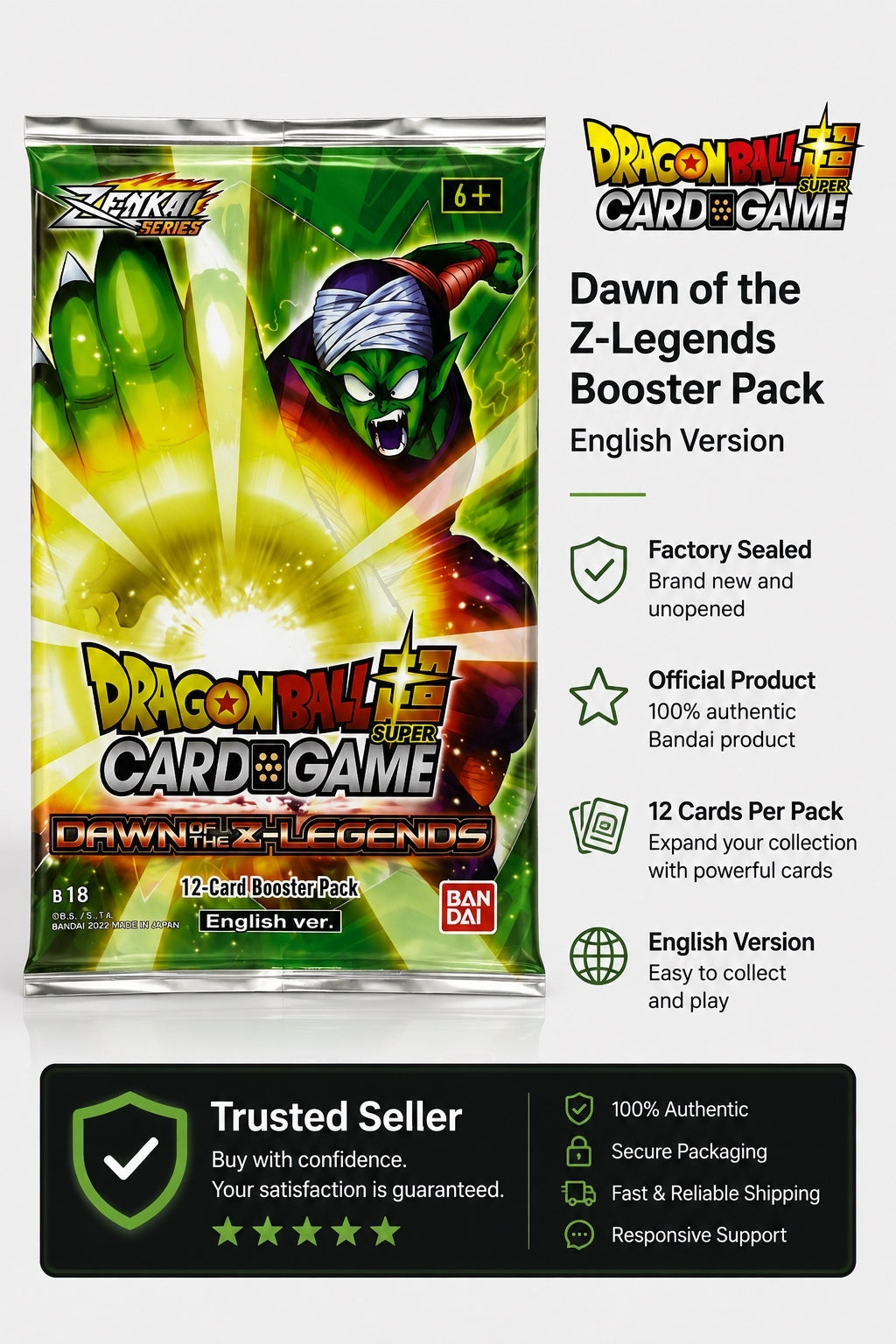 Dragon Ball Super Card Game Dawn of the Z-Legends Booster Pack English Version
