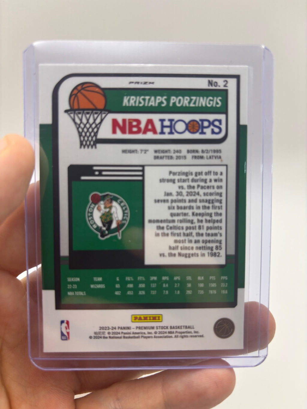 2023-24 Panini Prizm NBA Hoops Basketball Kristaps Porzingis #2 Card