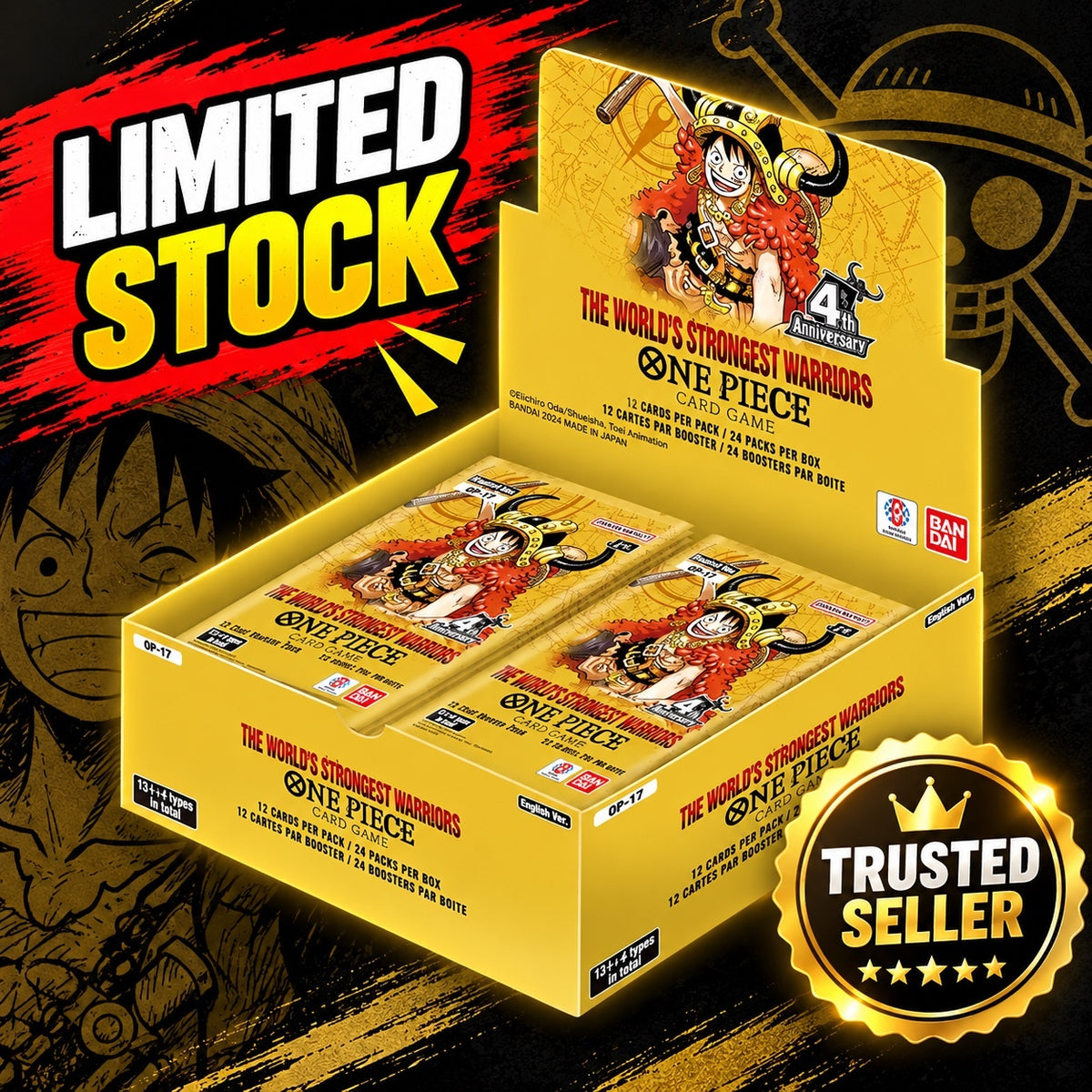 One Piece The World's Strongest Warriors 4th Anniversary Trading Card Game Booster Box