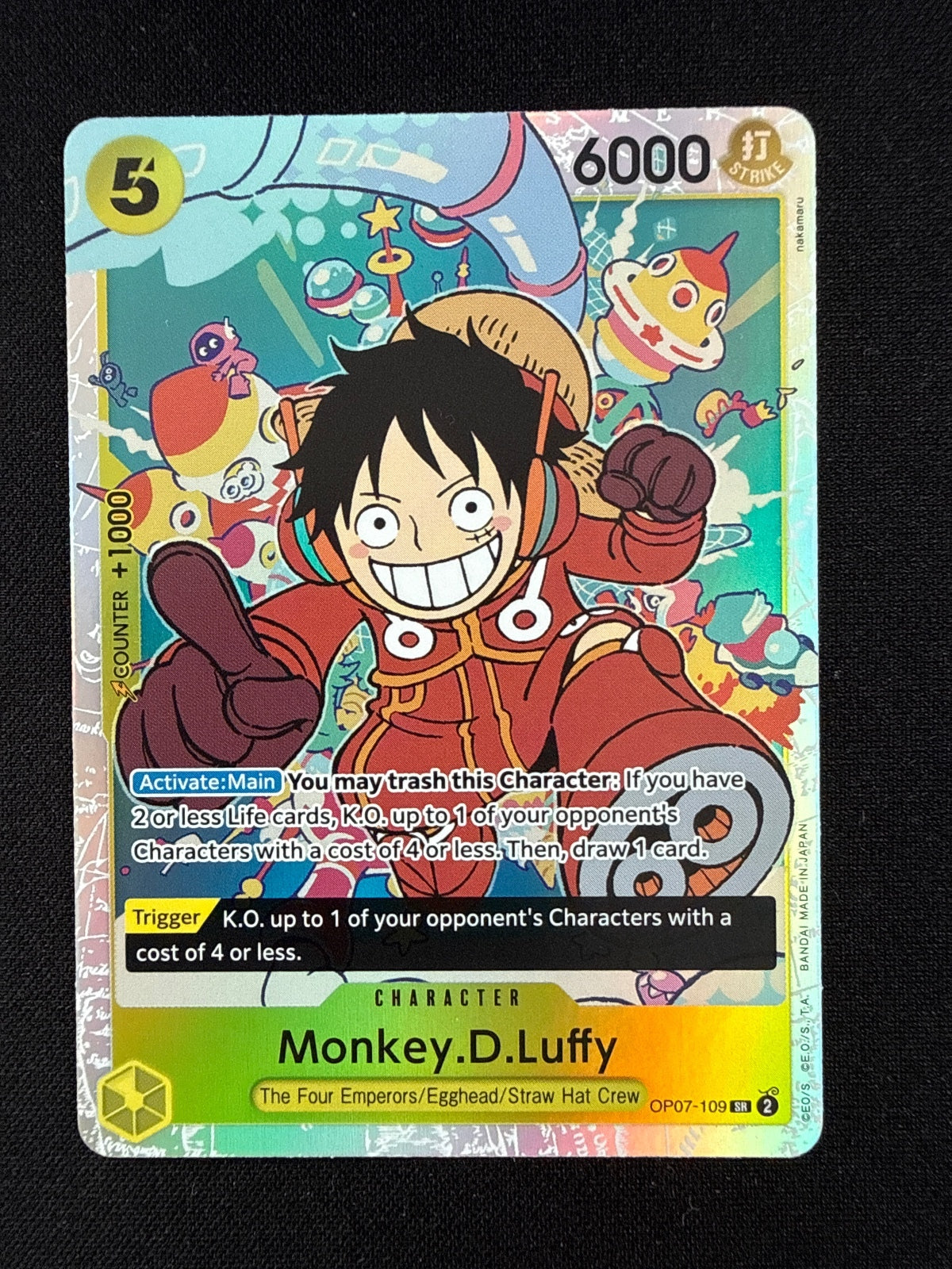One Piece Card Game Monkey D. Luffy OP07-109 Error card