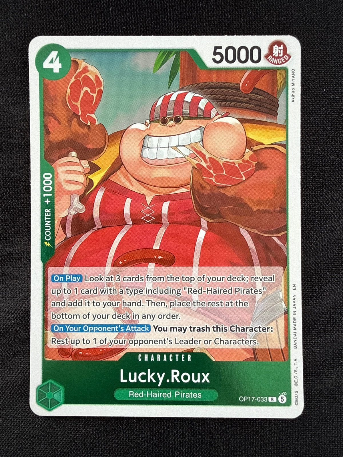 One Piece Card Game Lucky Roux Character Card OP17-033
