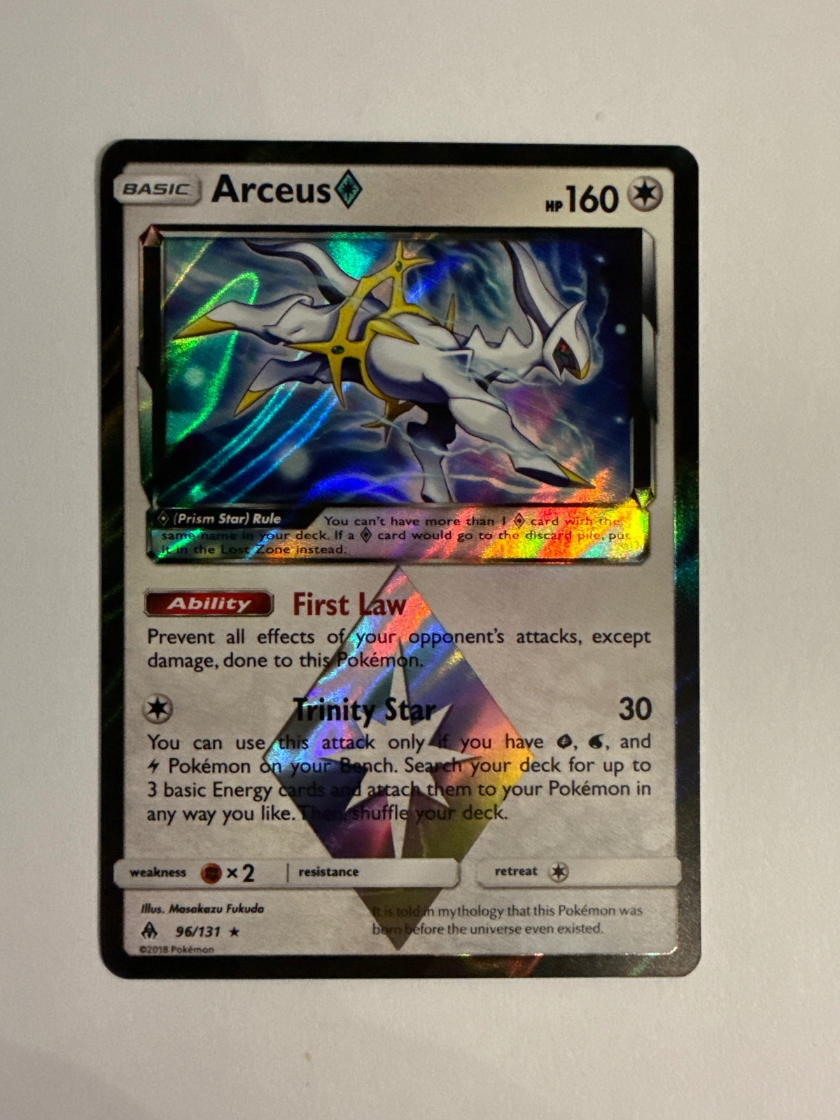 Pokémon Arceus Holo Rare Trading Card 96/131