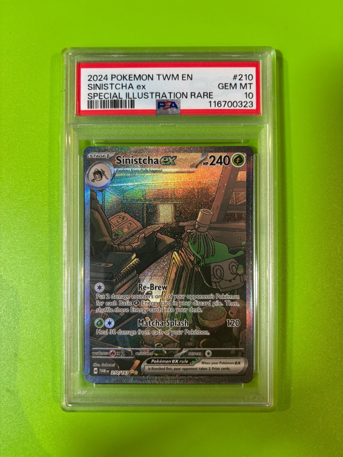 2024 Pokemon TWM EN Sinistcha ex Special Illustration Rare PSA 10 Gem Mint Card