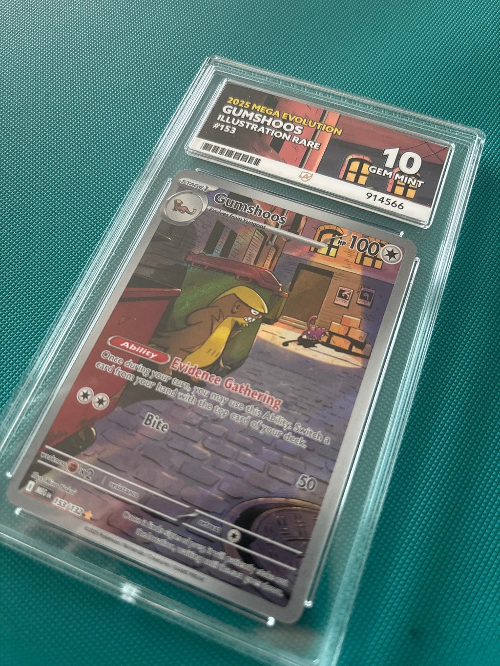 2025 Mega Evolution Gumshoos Illustration Rare #153 Pokémon Card - Gem Mint 10