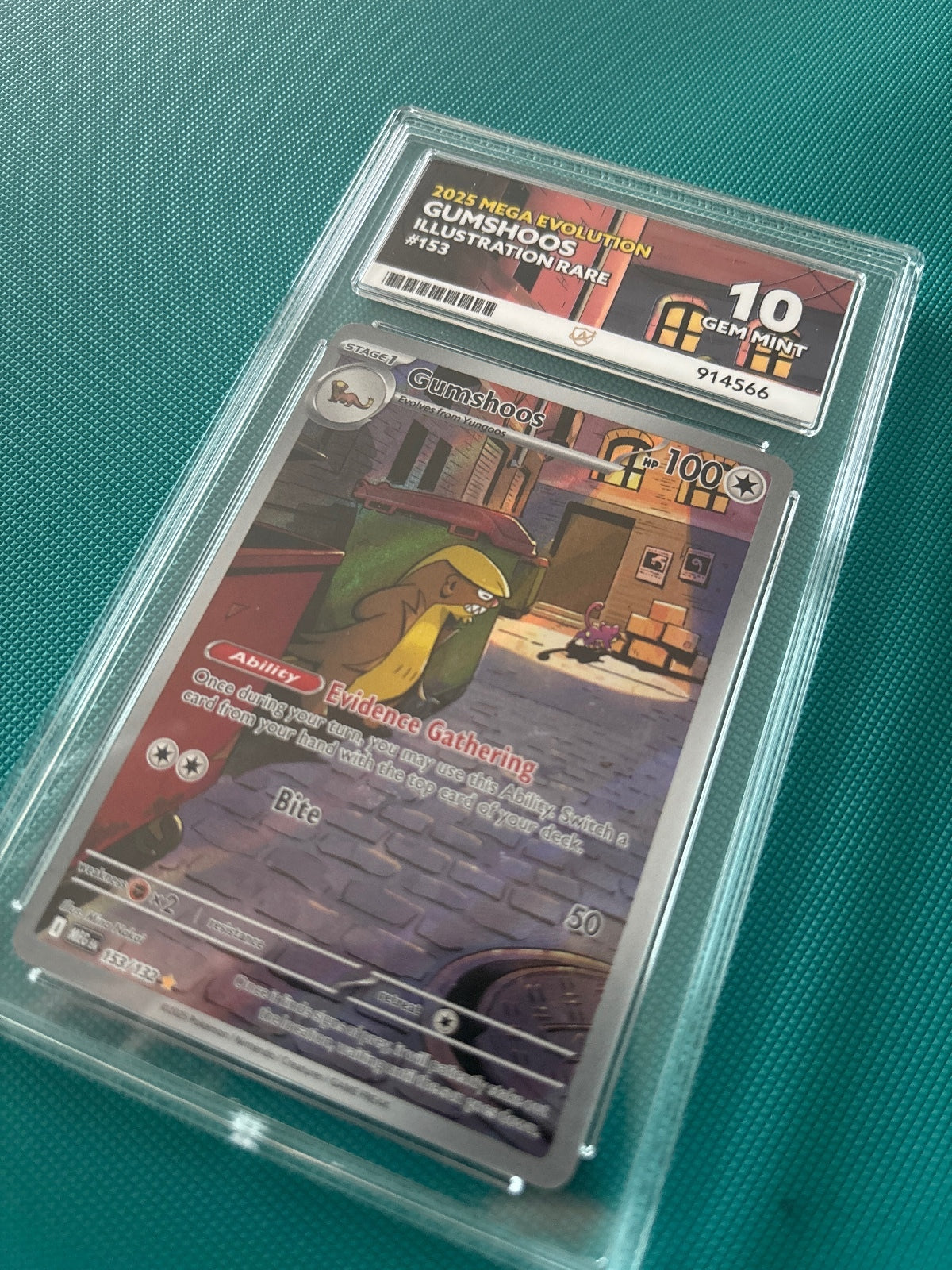 2025 Mega Evolution Gumshoos Illustration Rare #153 Pokémon Card - Gem Mint 10