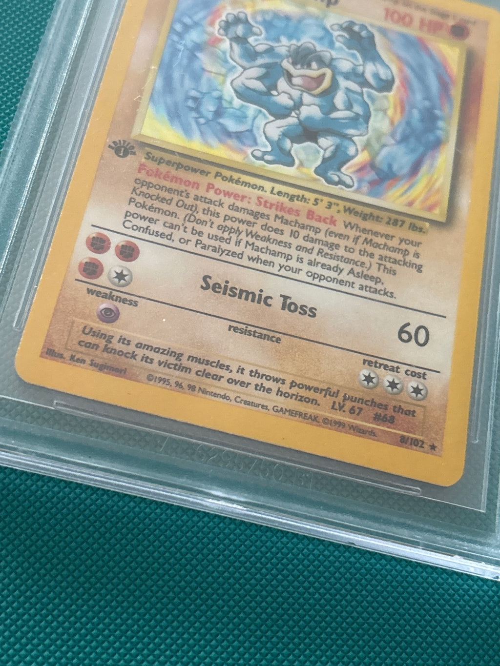 1999 Machamp Foil 1st Edition Pokémon Card BGS 8 NM-MT