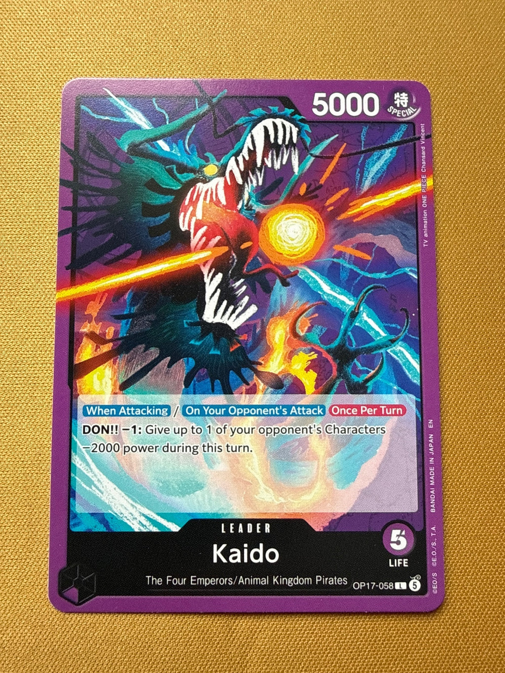 One Piece Card Game Kaido Leader Card OP17-058