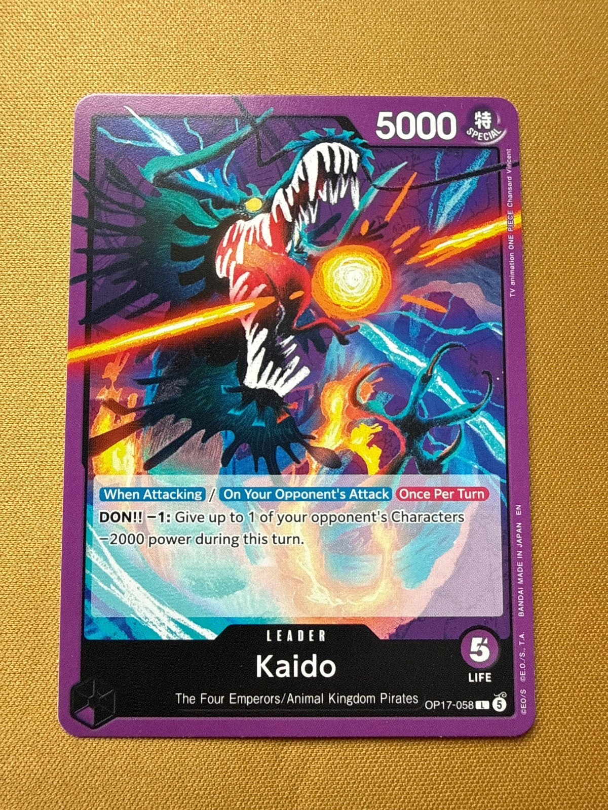 One Piece Card Game Kaido Leader Card OP17-058