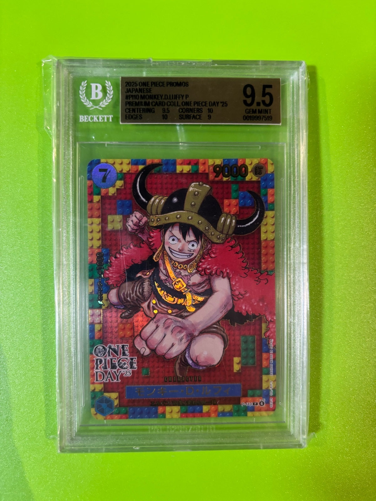 One Piece Day 25th Century Card Game Promo Card Luffy Beckett Graded 9.5 Gem MT