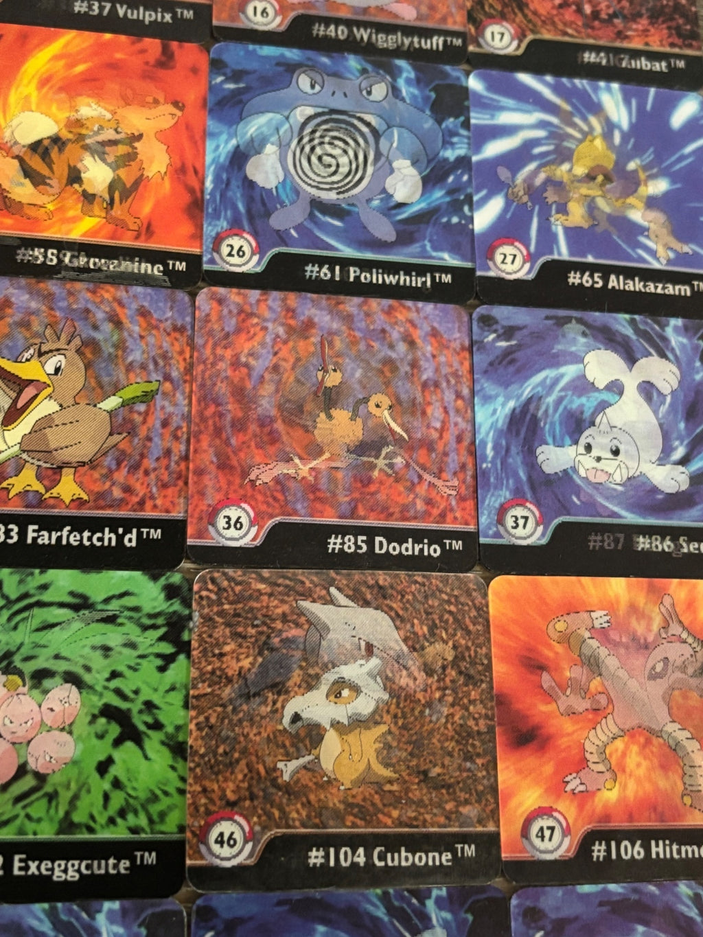 72 x Rare Pokémon Gotta Catch 'Em All! Series One Collectible Tiles
