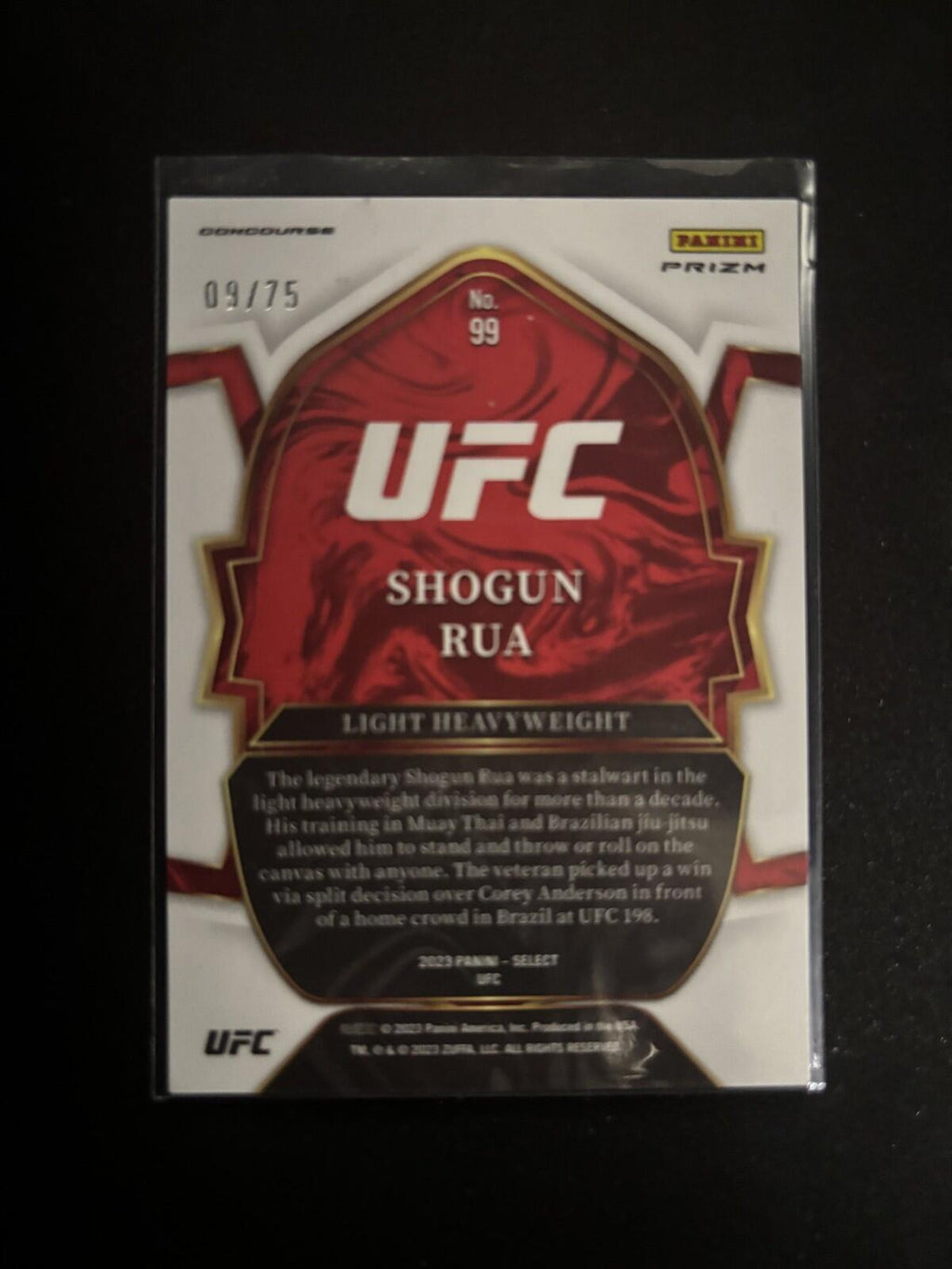 Shogun Rua Neon Green Prizms Panini Select UFC - Neon Green Prizms 99 NM