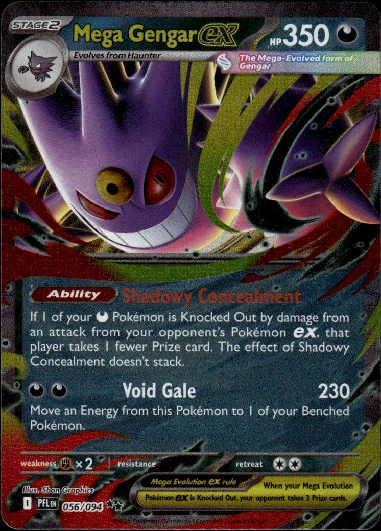 Mega Gengar ex Holo Double Rare ME02: Phantasmal Flames 056/094 NM