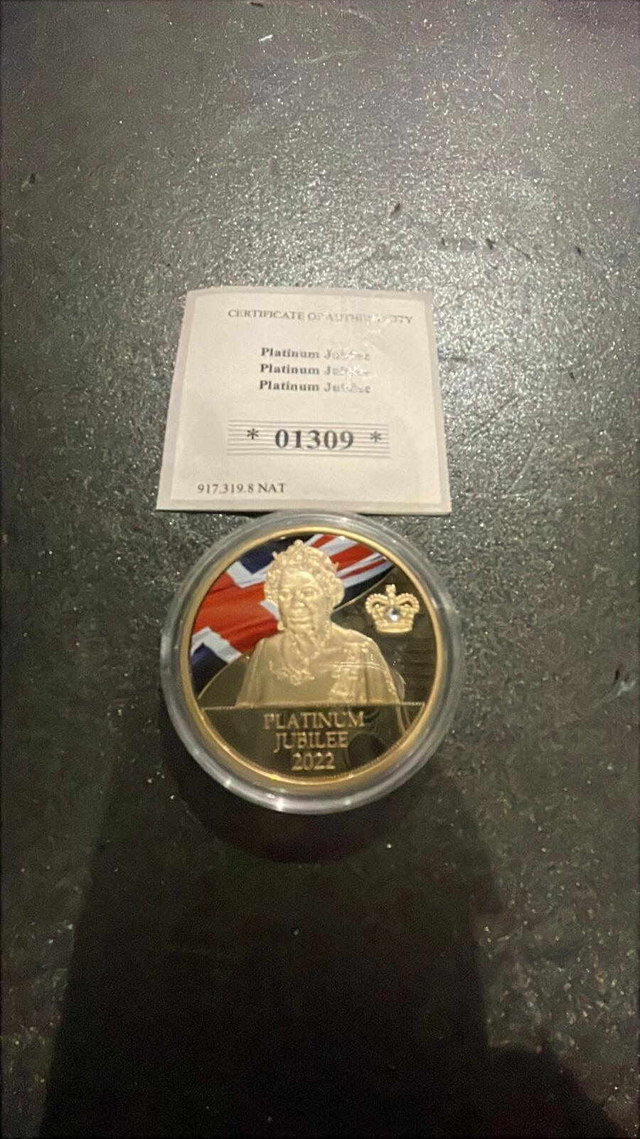 Platinum Jubilee 2022 Gold Plated Commemorative Coin