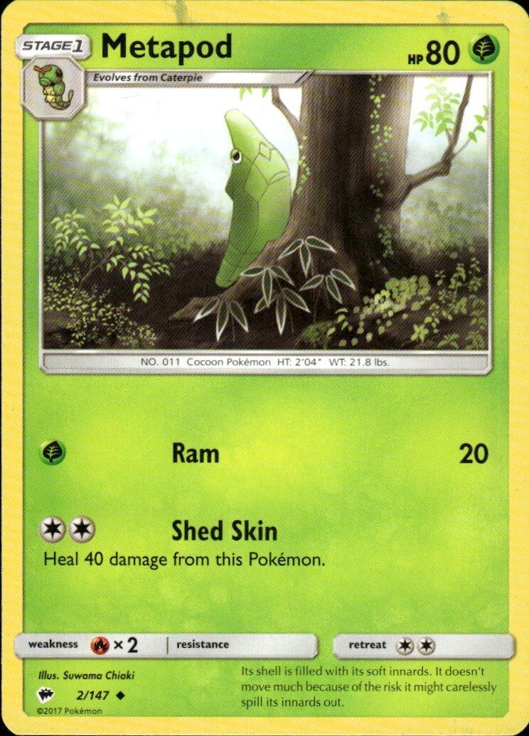 Metapod Uncommon SM - Burning Shadows 2/147 NM