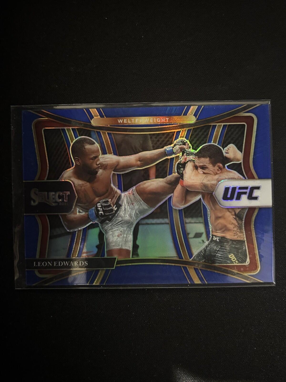 Leon Edwards Blue Prizms Panini Select UFC - Blue Prizms 164 NM - 02/49