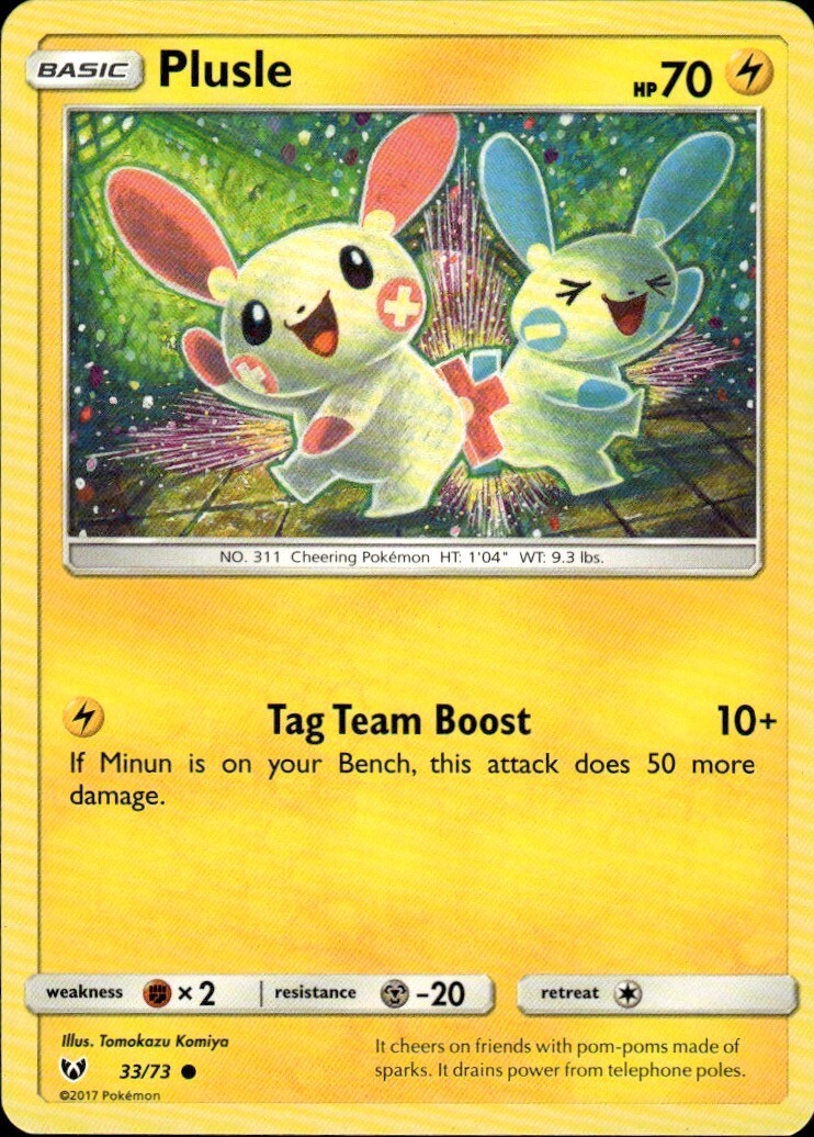Plusle Common Shining Legends 33/73 NM