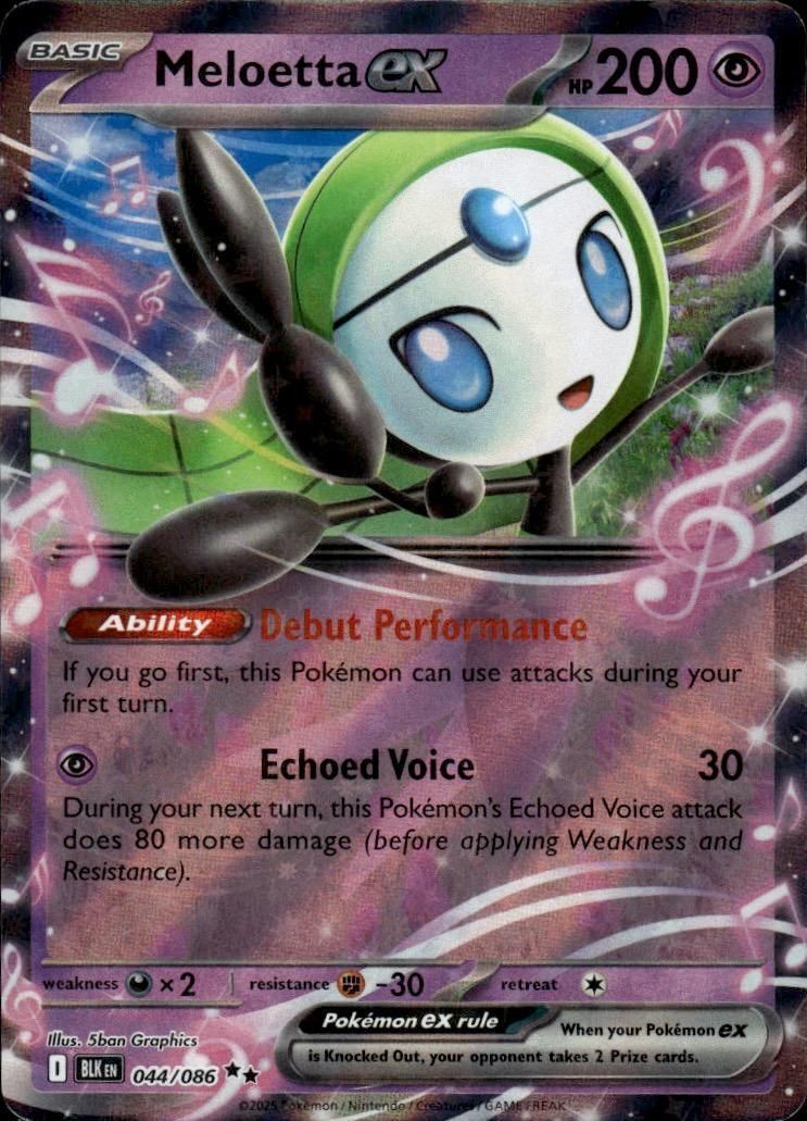Meloetta ex Holo Double Rare SV: Black Bolt 044/086 NM