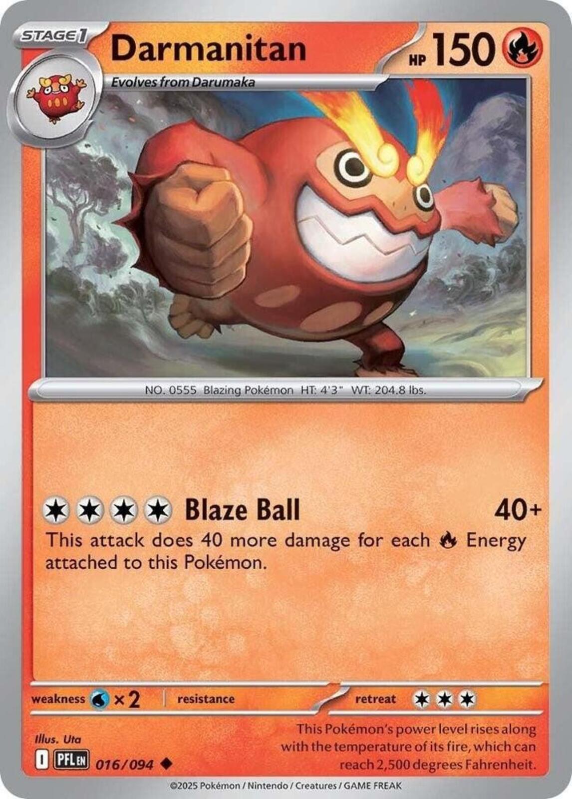 Darmanitan Uncommon ME02: Phantasmal Flames 016/094 NM