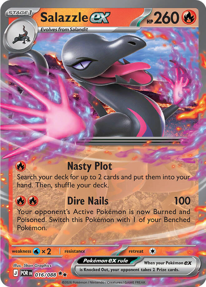 Salazzle ex Holo Double Rare ME03: Perfect Order 016/088 - PACK FRESH