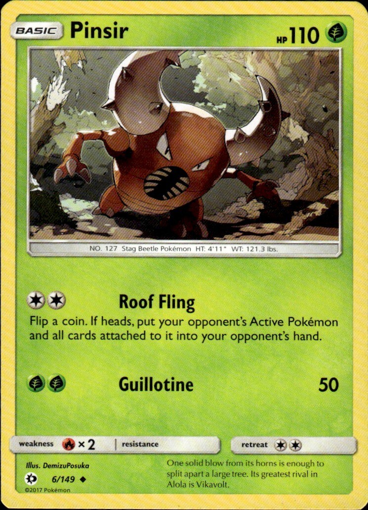 Pinsir Uncommon SM Base Set 6/149 NM