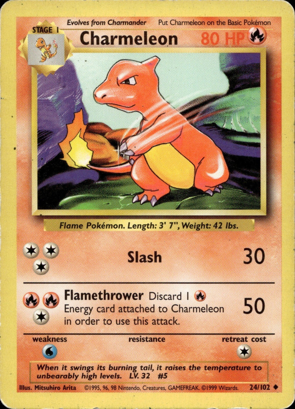 Charmeleon Uncommon Base Set 024/102 NM