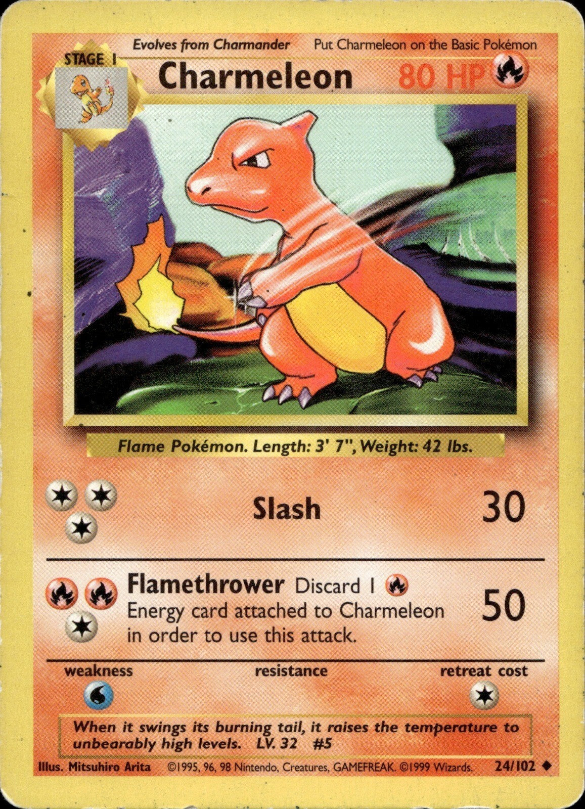 Charmeleon Uncommon Base Set 024/102 NM