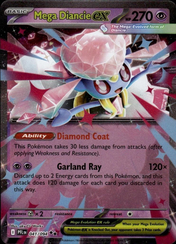 Mega Diancie ex Holo Double Rare ME02: Phantasmal Flames 041/094 NM