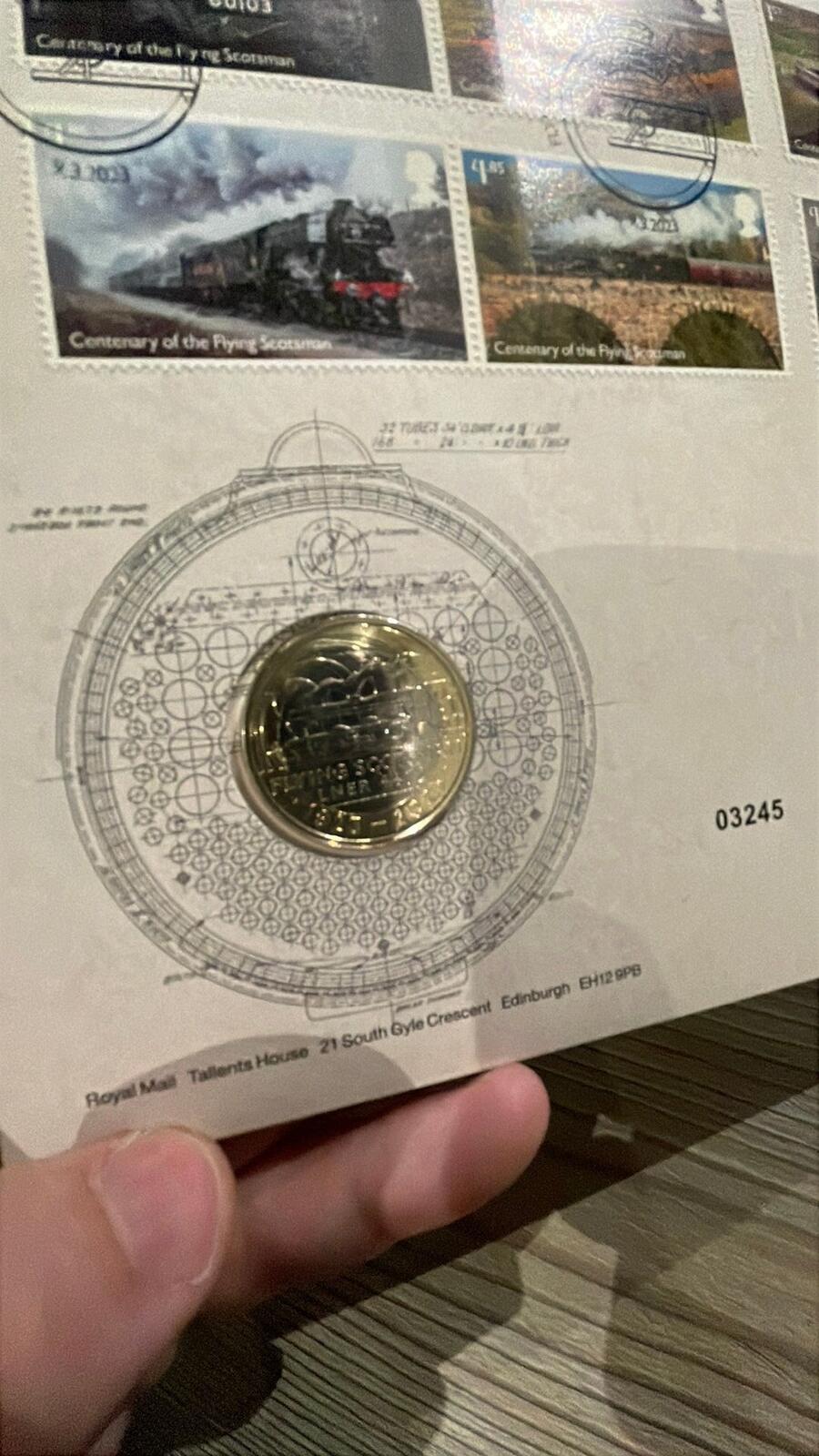 The Royal Mint Flying Scotsman Commemorative Coin Set with Stamps