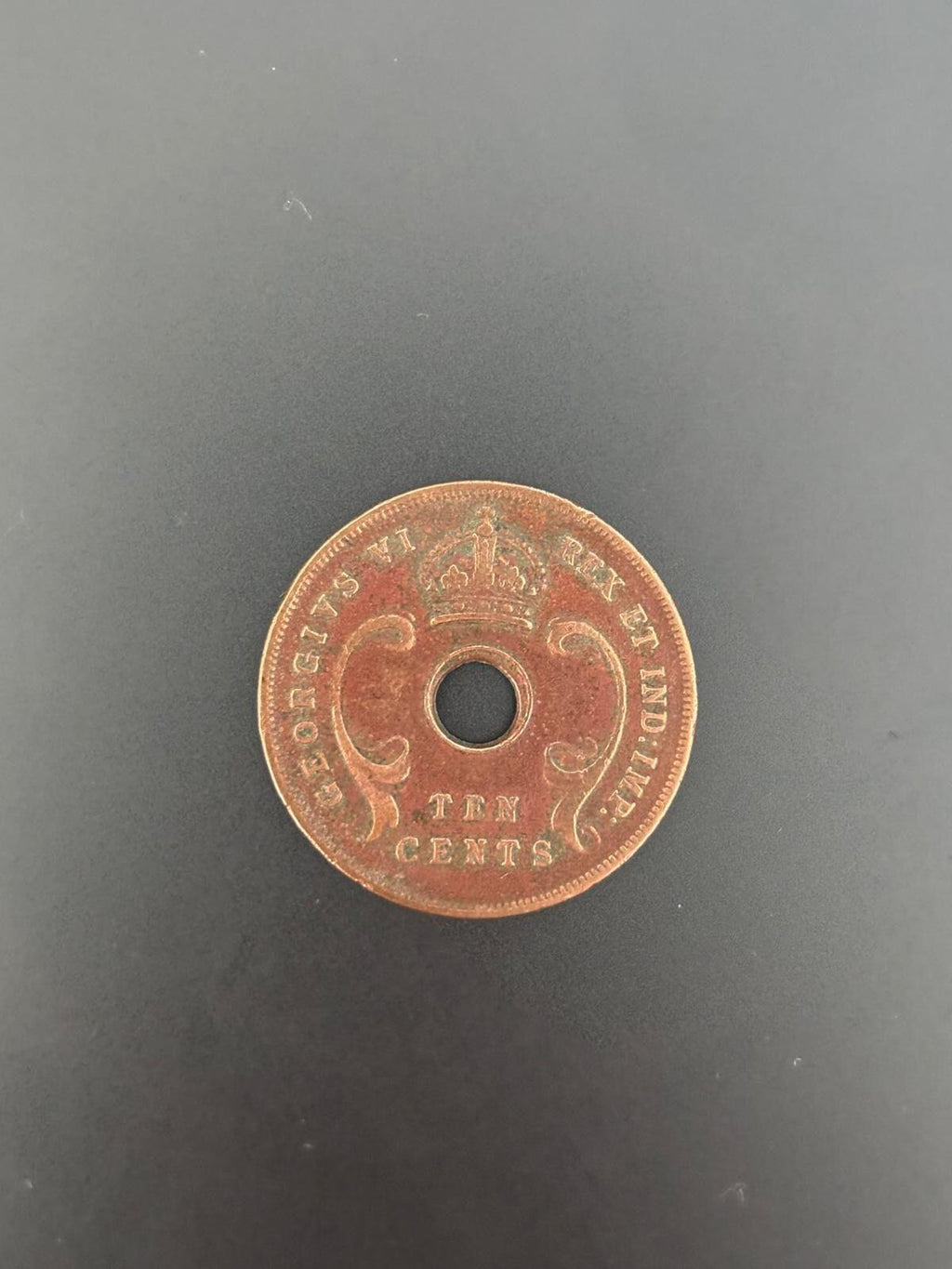 1937 East Africa 10 Cents Copper Coin