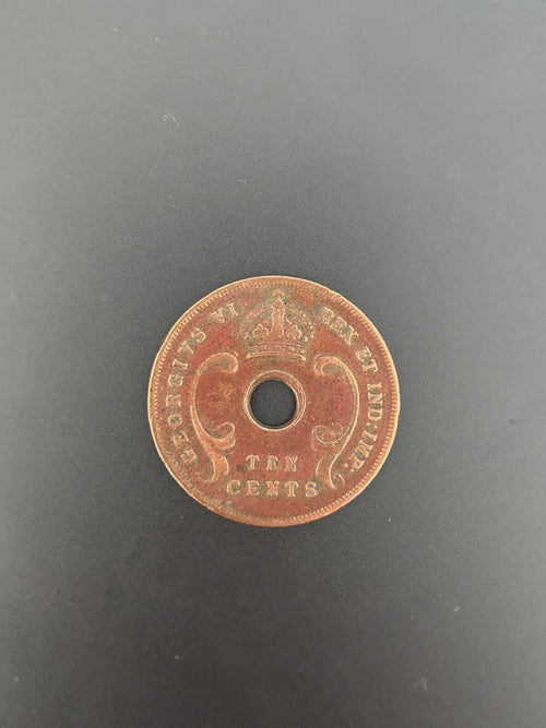 1937 East Africa 10 Cents Copper Coin