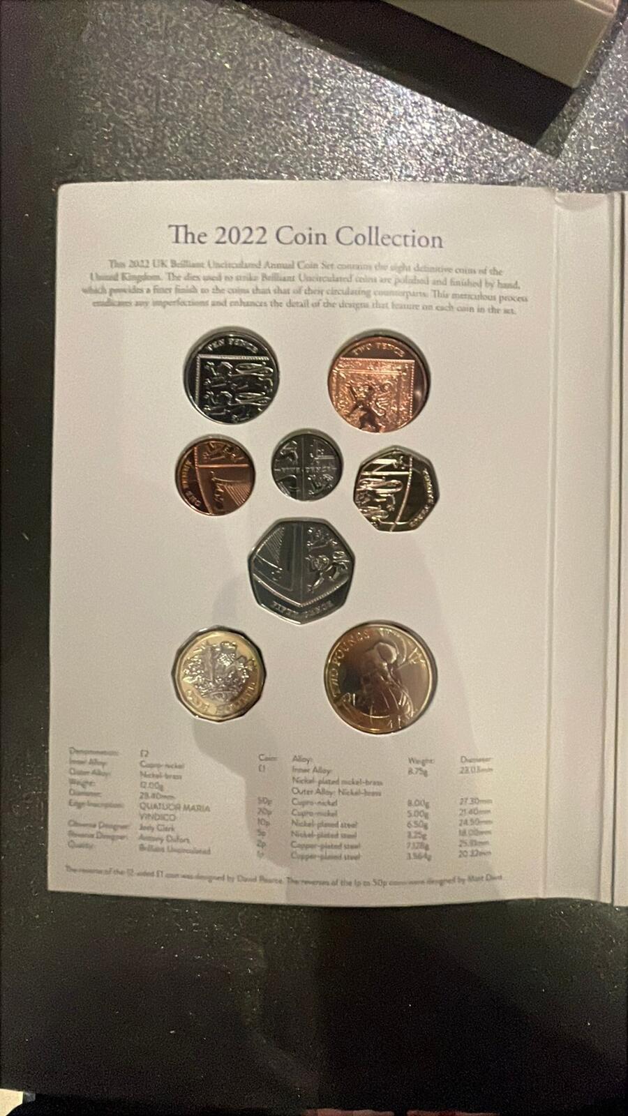 The Royal Mint 2022 United Kingdom Brilliant Uncirculated Annual Coin Set