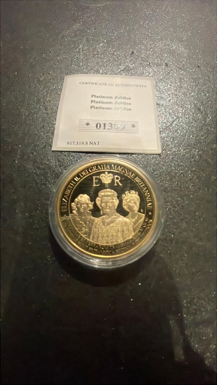 Platinum Jubilee 2022 Gold Plated Commemorative Coin