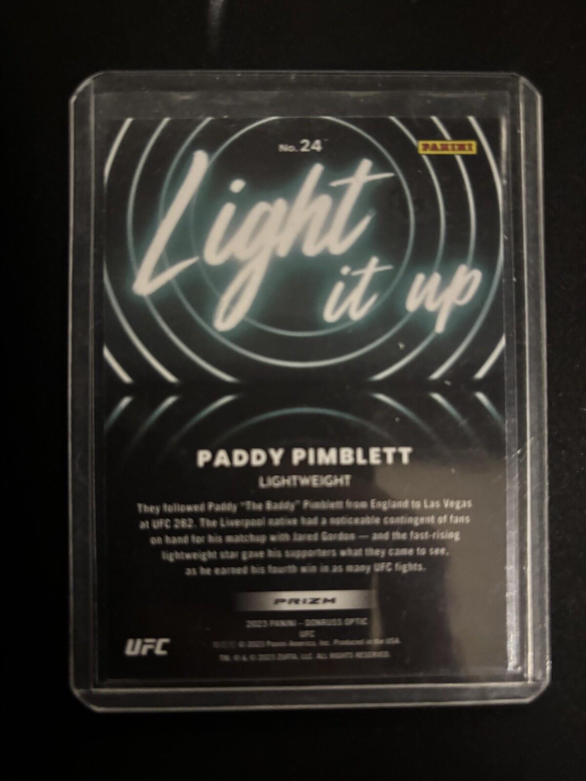 Paddy Pimblett Light It Up Donruss Optic UFC - Light It Up 24 NM