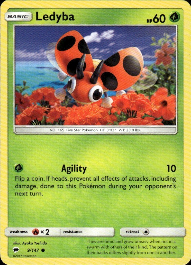 Ledyba Common SM - Burning Shadows 9/147 NM