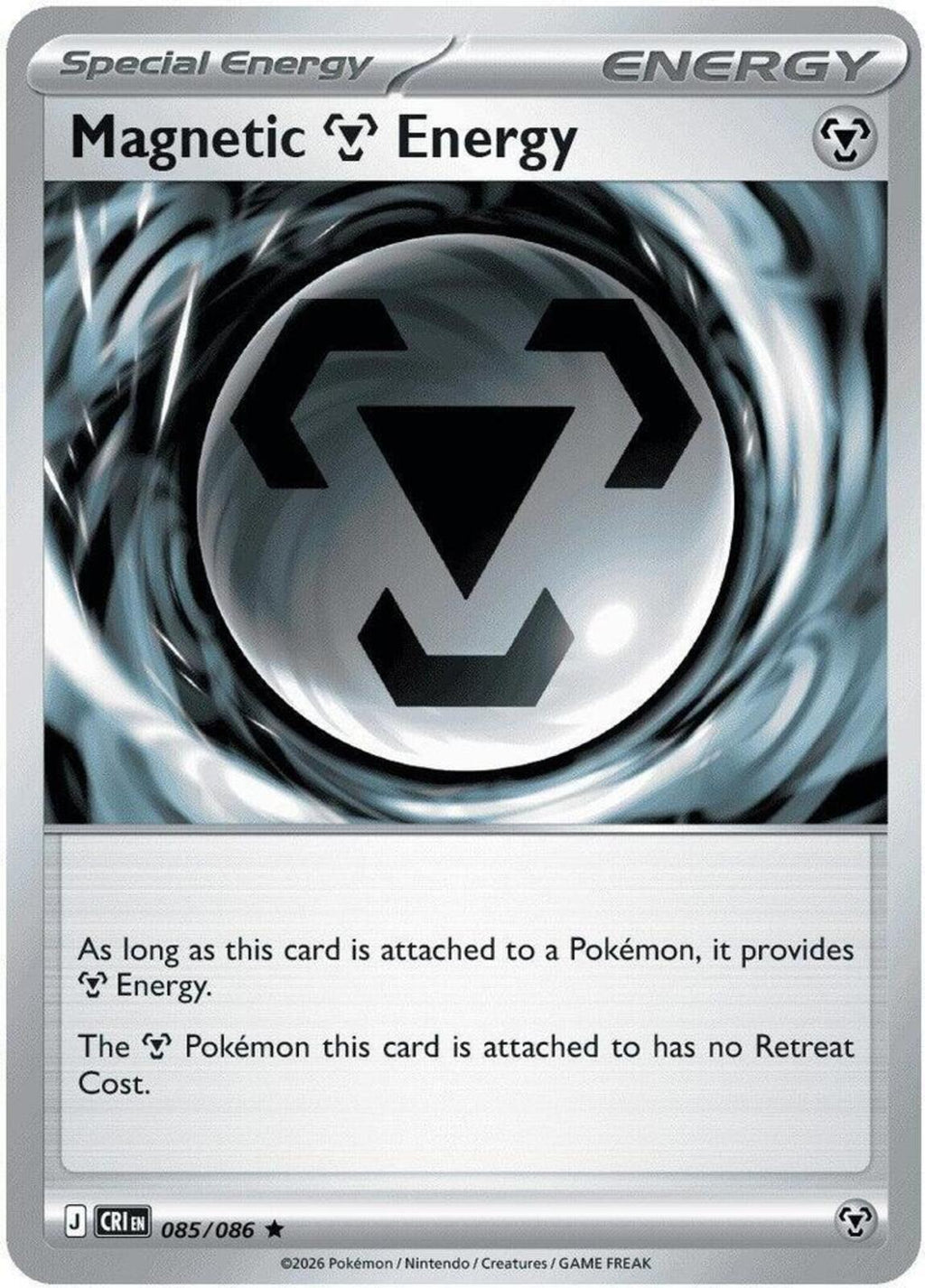 Magnetic M Energy Reverse Holo Rare ME04: Chaos Rising 085/086 NM