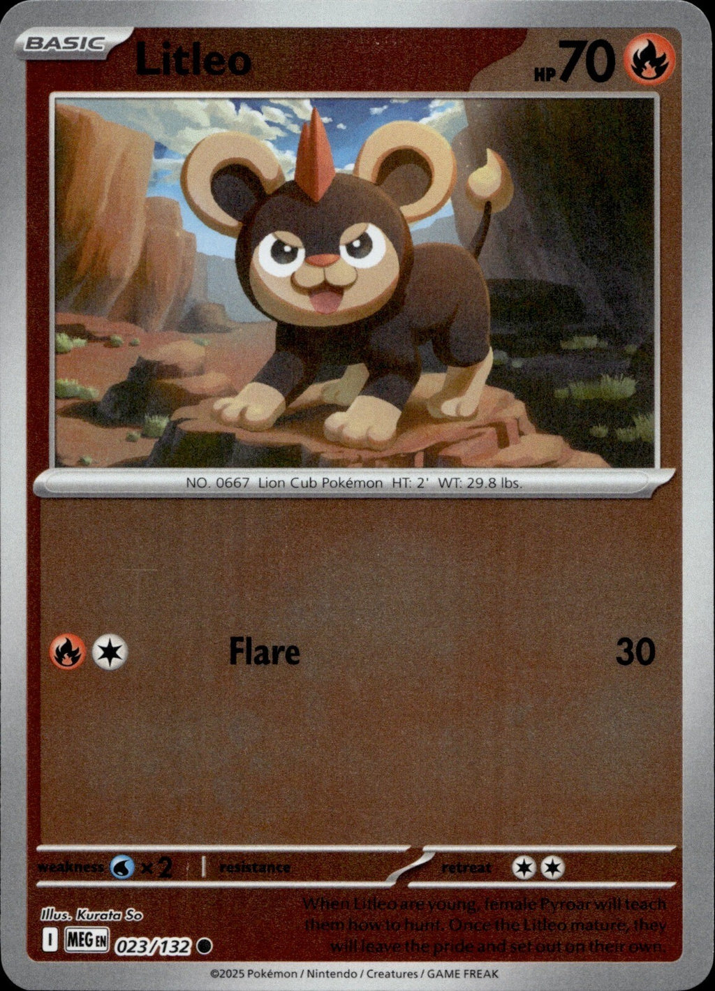 Litleo - Reverse Holo Common ME01: Mega Evolution 023/132 NM