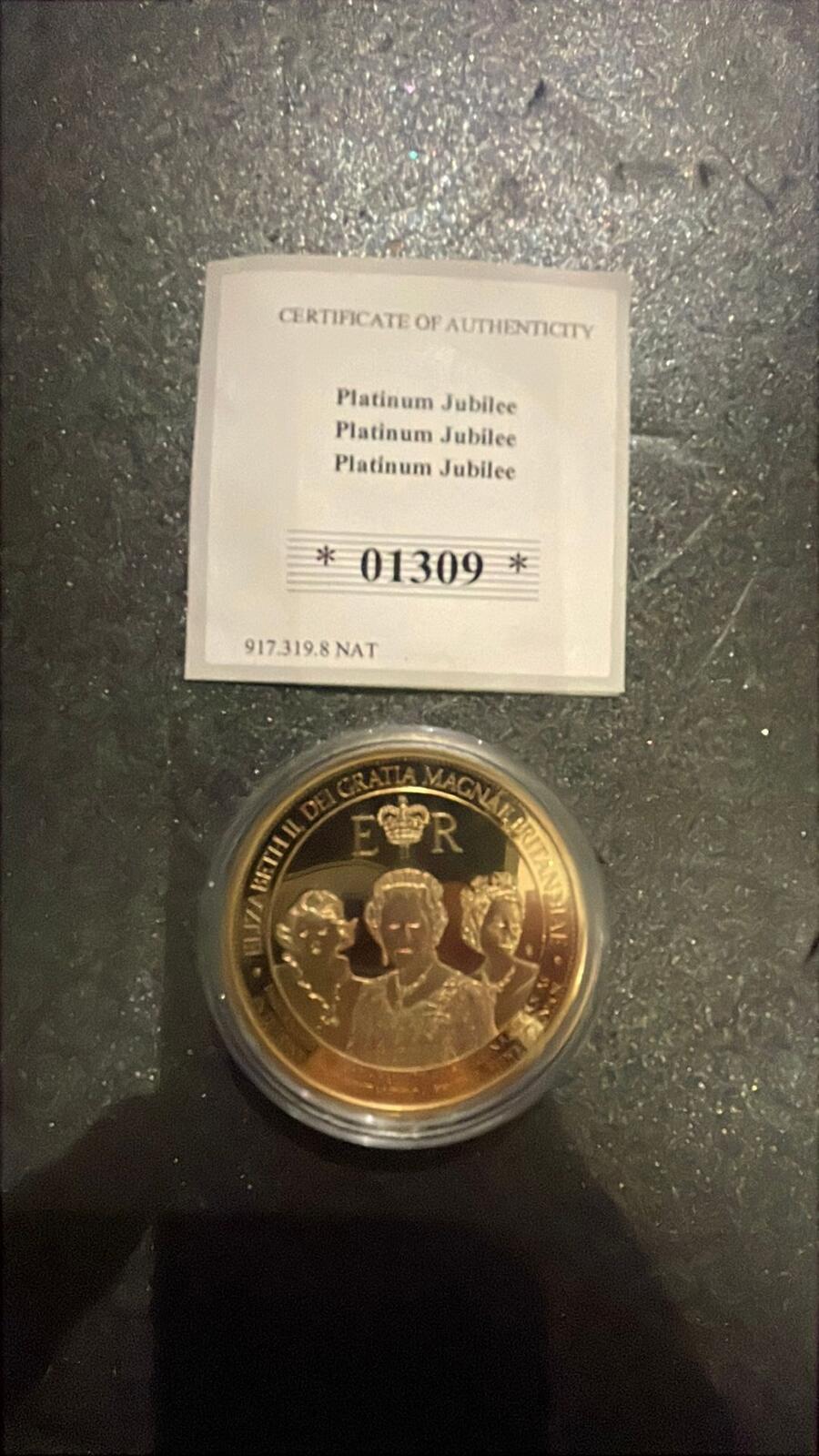 Platinum Jubilee 2022 Gold Plated Commemorative Coin