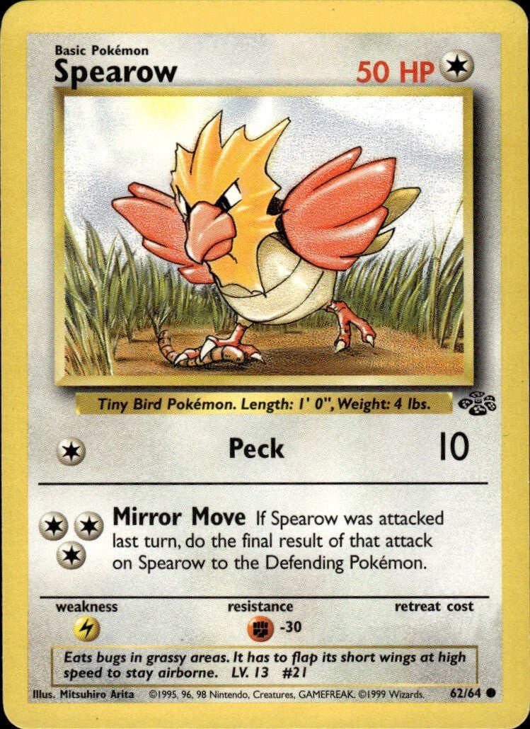 Spearow Unlimited Common Jungle 62/64 NM